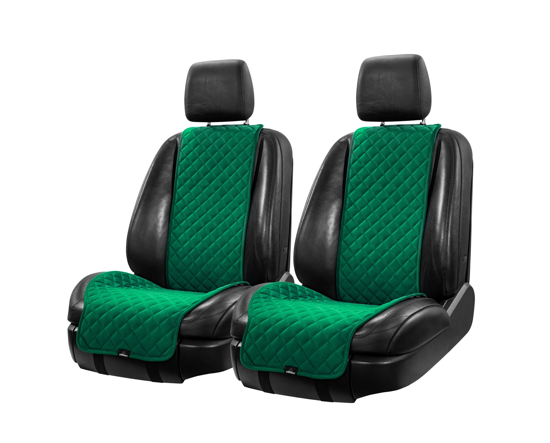Широкие изумрудные (зеленые) накидки на передние сиденья