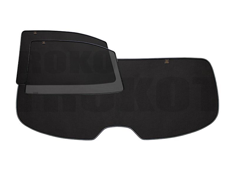  Каркасные автомобильные шторки - Toyota Corolla (9) (E120, E130)  (2000-2007) (правый руль) Комплект на заднюю полусферу из 3 экранов PREMIUM